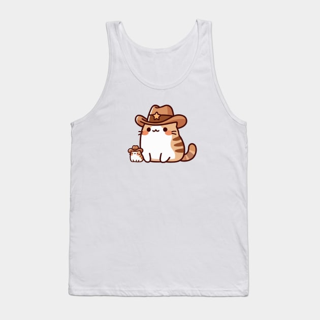 Sheriff Cat Tank Top by katzura